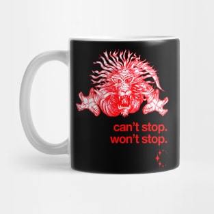 Red Dragon Can't Stop. Won't Stop. White. Mug